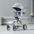 Baby Stroller Wagon, High Landscape Toddler Stroller, Reversible Handle, Sit & Recline, Shock-Absorbing, Lightweight Foldable Kid Stroller for Travel
