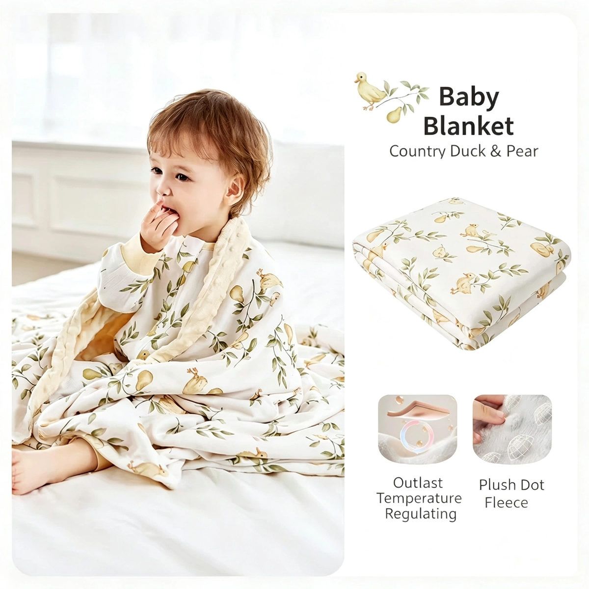 ibaby Dotted Baby Blanket, Toddler Soothing Quilt for Newborn & Kids, Autumn Winter Use, Kindergarten Nap Blanket, Size 150×200cm