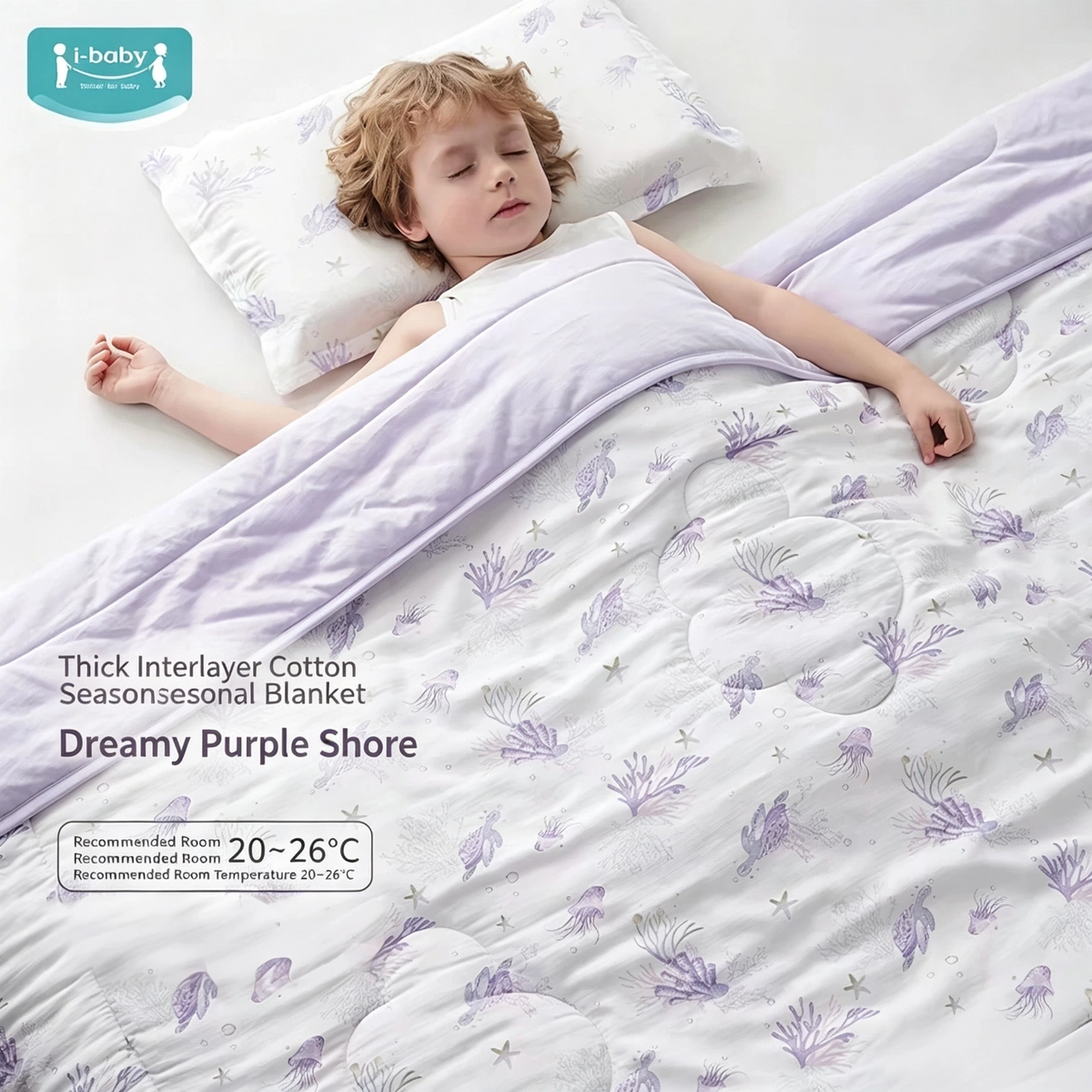 ibaby Kids Quilt, A-Class Baby Comforter for Kindergarten, All Season Toddler Blanket for Newborn & Children, Size 150×200cm