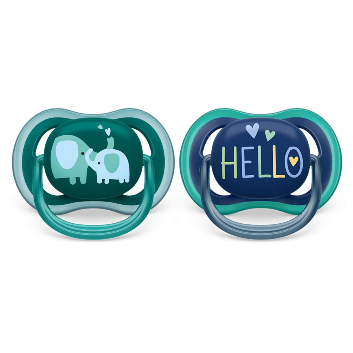 Philips Avent Ultra Air Pacifier - 2 Pack - Light, Breathable Baby Pacifiers for Babies Aged 18 Months Plus, BPA Free with Sterilizer Carry Case