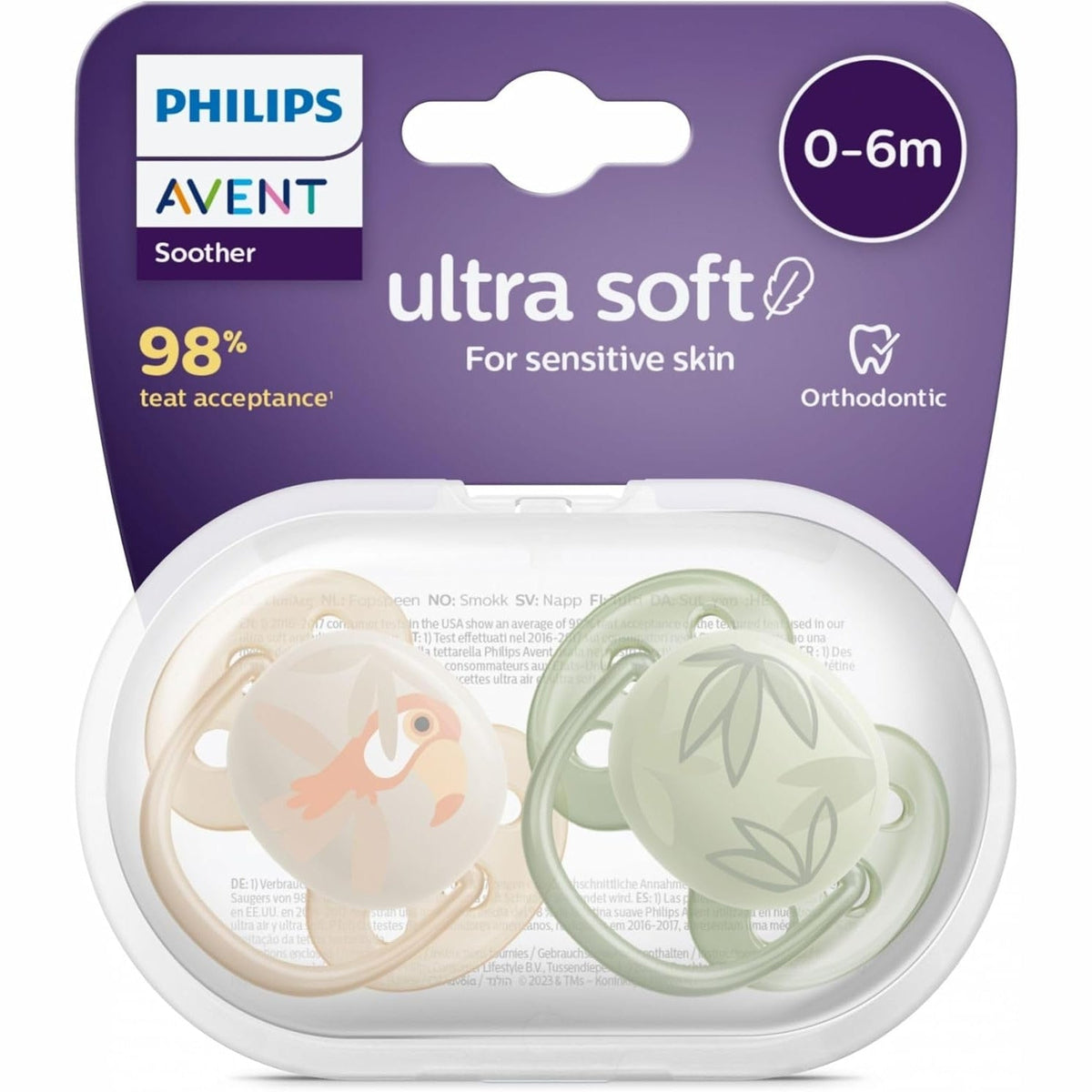 Avent Ultra Soft Soother Neutral 0 - 6 Months 2 Pack