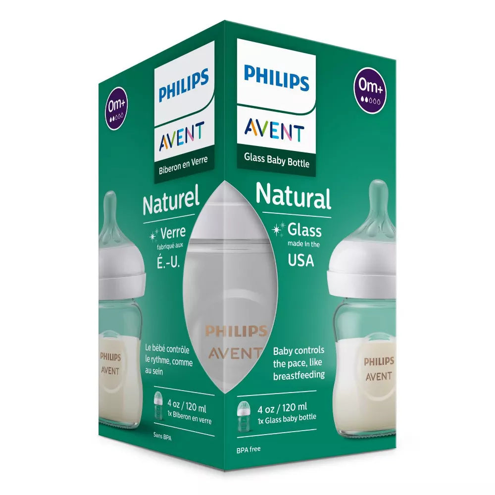 Avent Glass Natural Bottle 1pk 4oz - 0m+