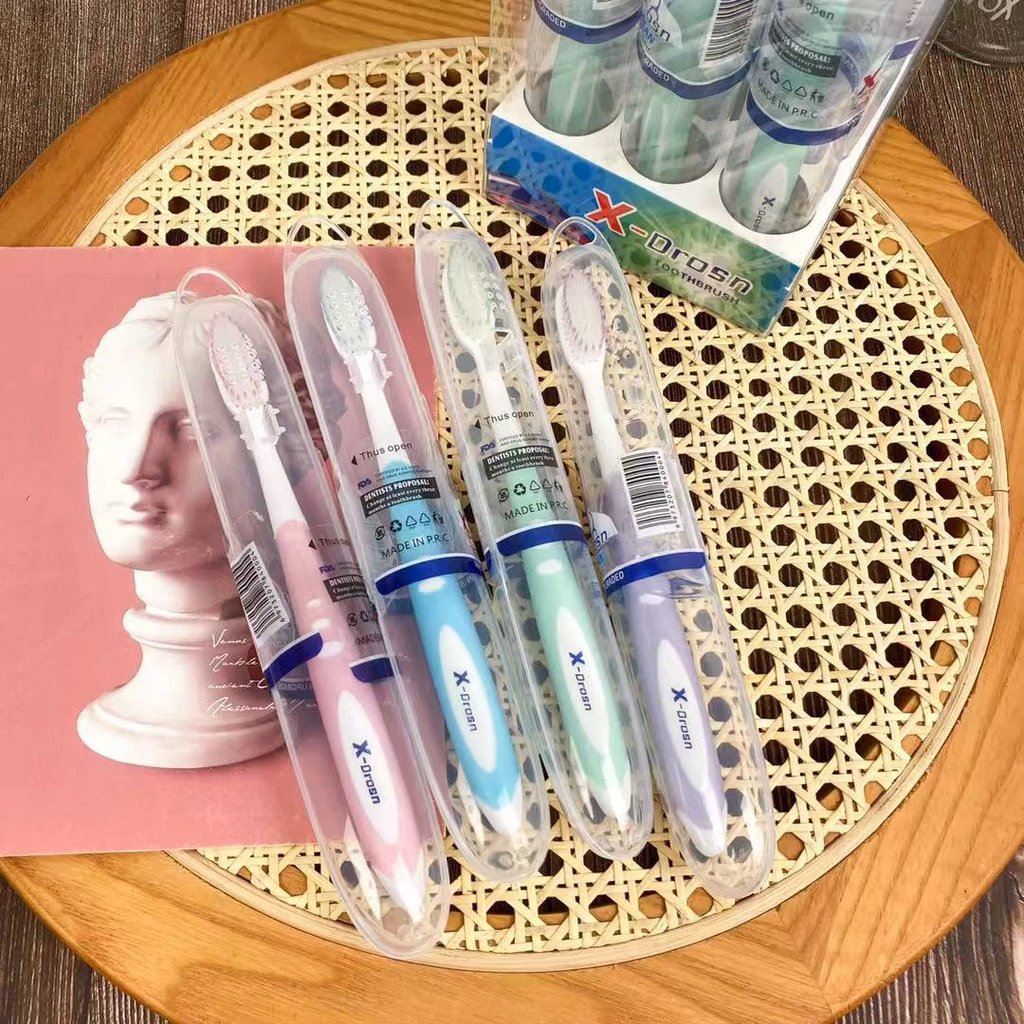 X‑Drosn 2nd‑Gen Upgraded Soft Adult Toothbrush, Individually Cased for Travel & Home